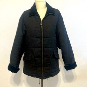 Claiborne Active Jacket, Collared, Full Zipper, Ties on Bottom, Outer Pockets,